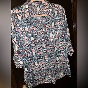 Paisley long sleeve button down